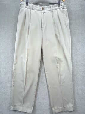 Bills Khakis Classic Pleated Front Khakis Made in USA Tan Chinos Mens 37